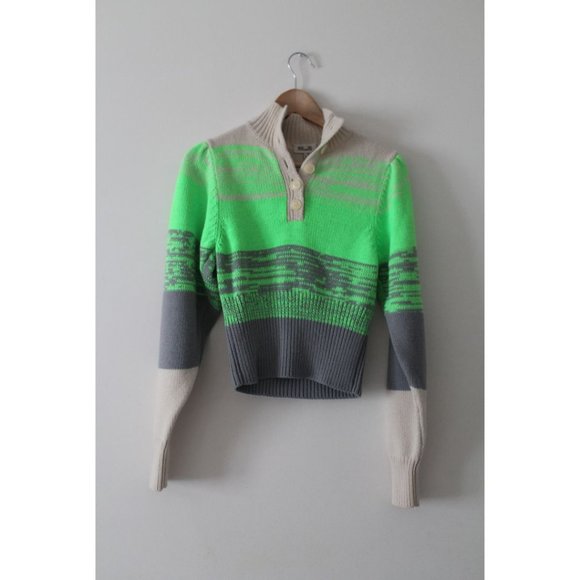 BAUM UND PFERDGARTEN Caroleen Sweater Whitecap Grey Size Small NWT Ombre Green - Picture 5 of 8